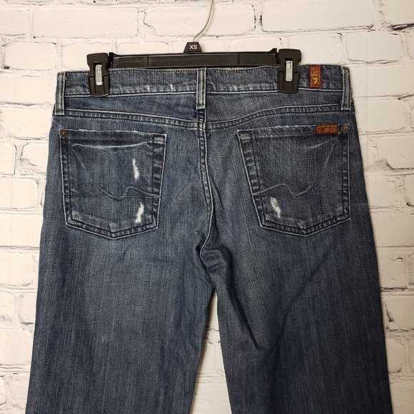 7 FOR ALL MANKIND Distressed Raw Hem Jeans - Picture 4 of 6